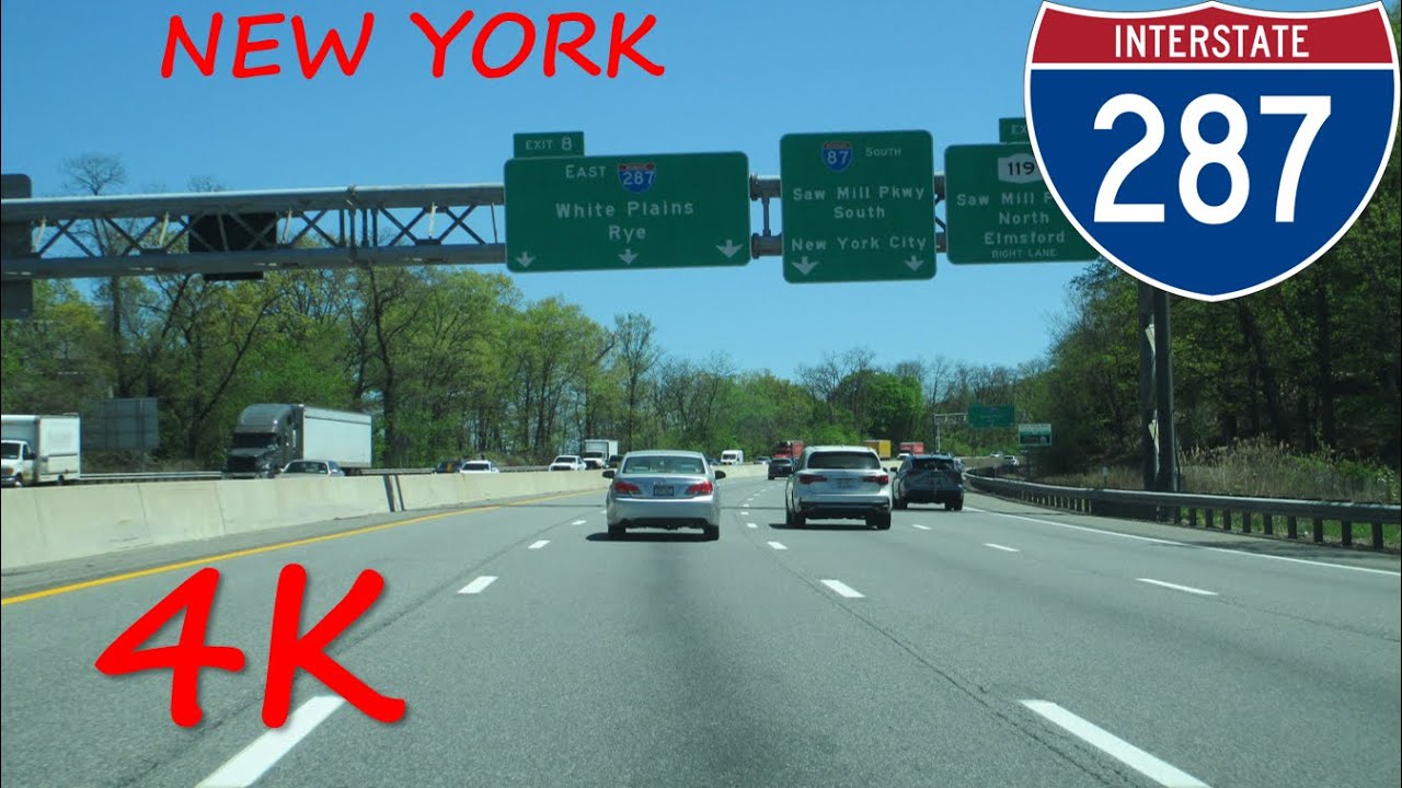 ⁴ᴷ Interstate 287 - New York eastbound [4K VIDEO] - YouTube