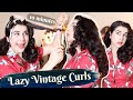 How I curl my hair the lazy way | Long Fluffy Vintage Hair | 2 Ways