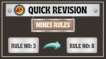 Rules No: 3 to 8 | Mines Rules | DGMS Exam | Quick Revision | Suranga Oli