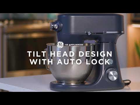 Sapphire Blue  GE Stand Mixer: Tilt Head Design with Auto Lock 