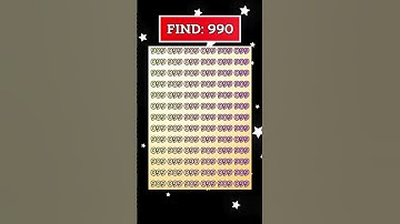 🔔 Find the number 990 — Eye test Challenge | Can You Spot It Fast? #shorts