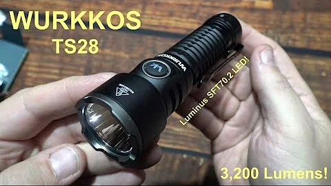 Wurkkos TS28 Flashlight Kit Review! (3,200 Lumens, Luminus SFT70.2, Impressive Combination Beam!)
