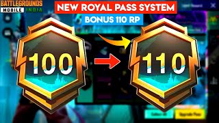 BGMI NEW 110 ROYAL PASS SYSTEM | BGMI NEW BONUS RP REWARDS | BGMI NEW ROYAL PASS screenshot 4