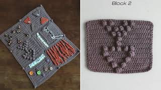 How To Crochet Fidget Blanket for Dementia-Block 2 | Crochet Popcorn Stitch