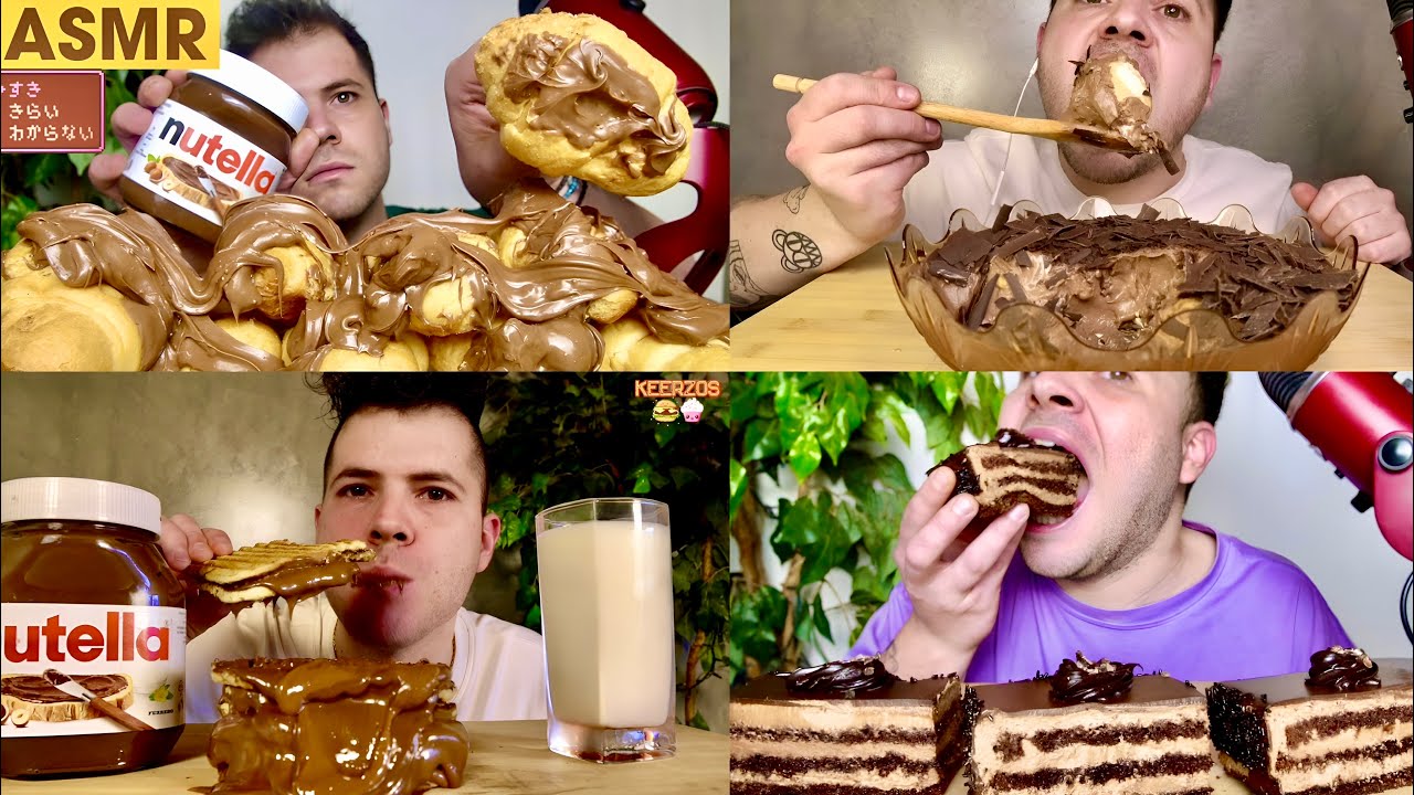 CHOCOLATE DESSERTS COMPILATION ASMR MUKBANG | NUTELLA, CAKES, CROISSANTS | EATING 먹방
