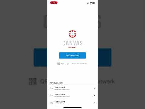Logging into Canvas through the Canvas Student App