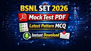 BSNL Senior Executive Trainee Telecom MCQ 2026 Hindi PDF eBook with Objective Qu final