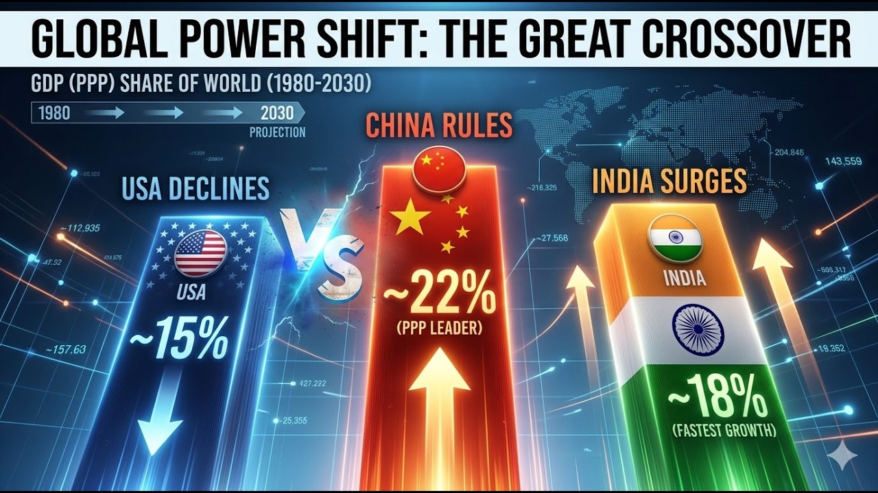 India vs China vs USA - Share of World #GDP (#PPP) 1980–2030 #economy # ...