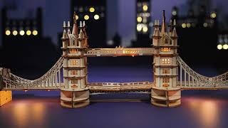 Robotime Rolife DIY 3D Tower Bridge Big Ben Famous Building Wooden Puzzle Game Easy Assembly Toy Gif screenshot 4