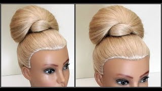 Пучок.Легкий вариант для создания самой себе Объемного пучка.Easy beautiful hairstyle for yourself