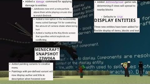 Minecraft Article Net: snapshot 23W06A released! New display entities and damage command!