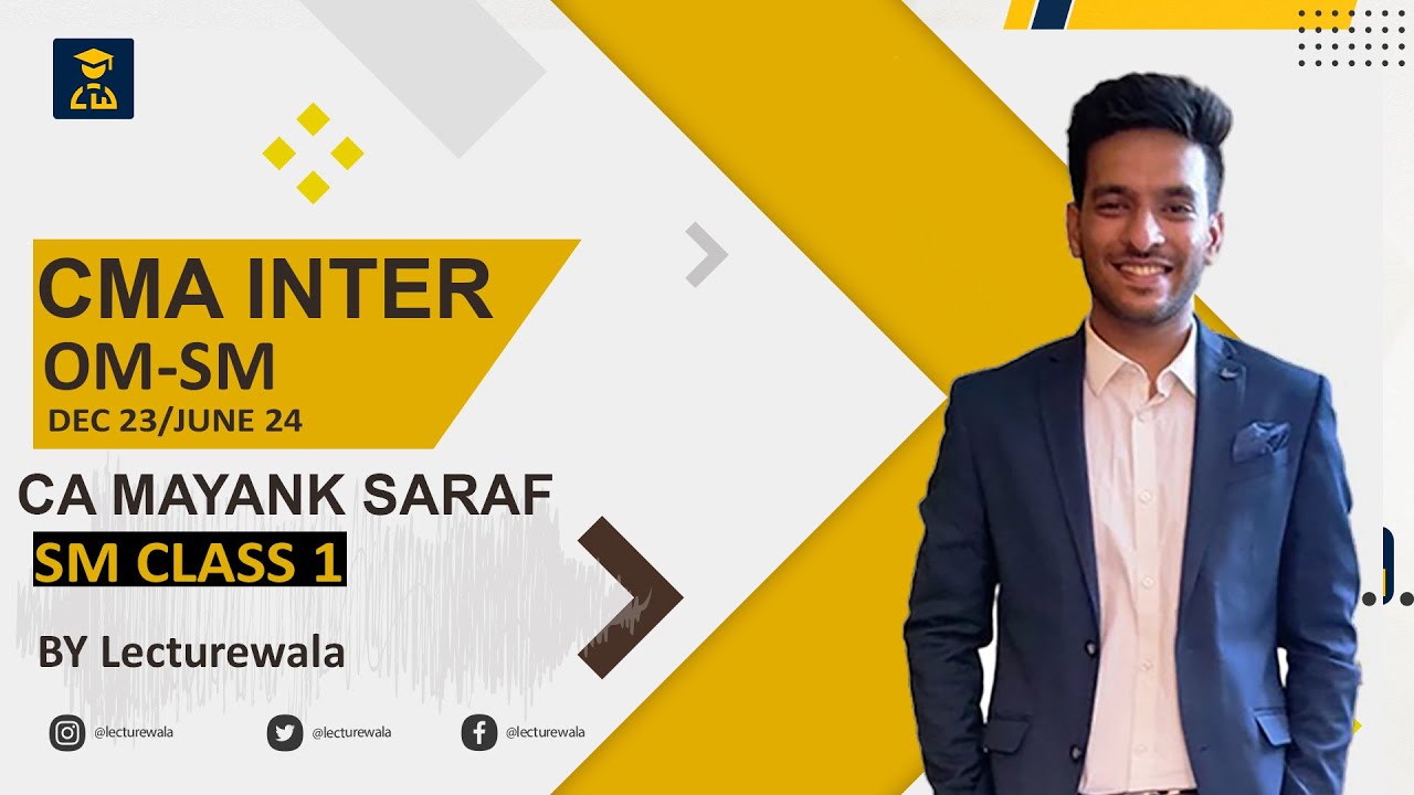 CMA Inter OM-SM | SM Class 1 | Dec 23 / June 24 term | CA MAYANK SARAF ...