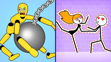 Satisfying Mobile Games RAGDOLL BREAK vs THROUGH THE WALL — Level Up Funny ASMR Gameplay Android iOS