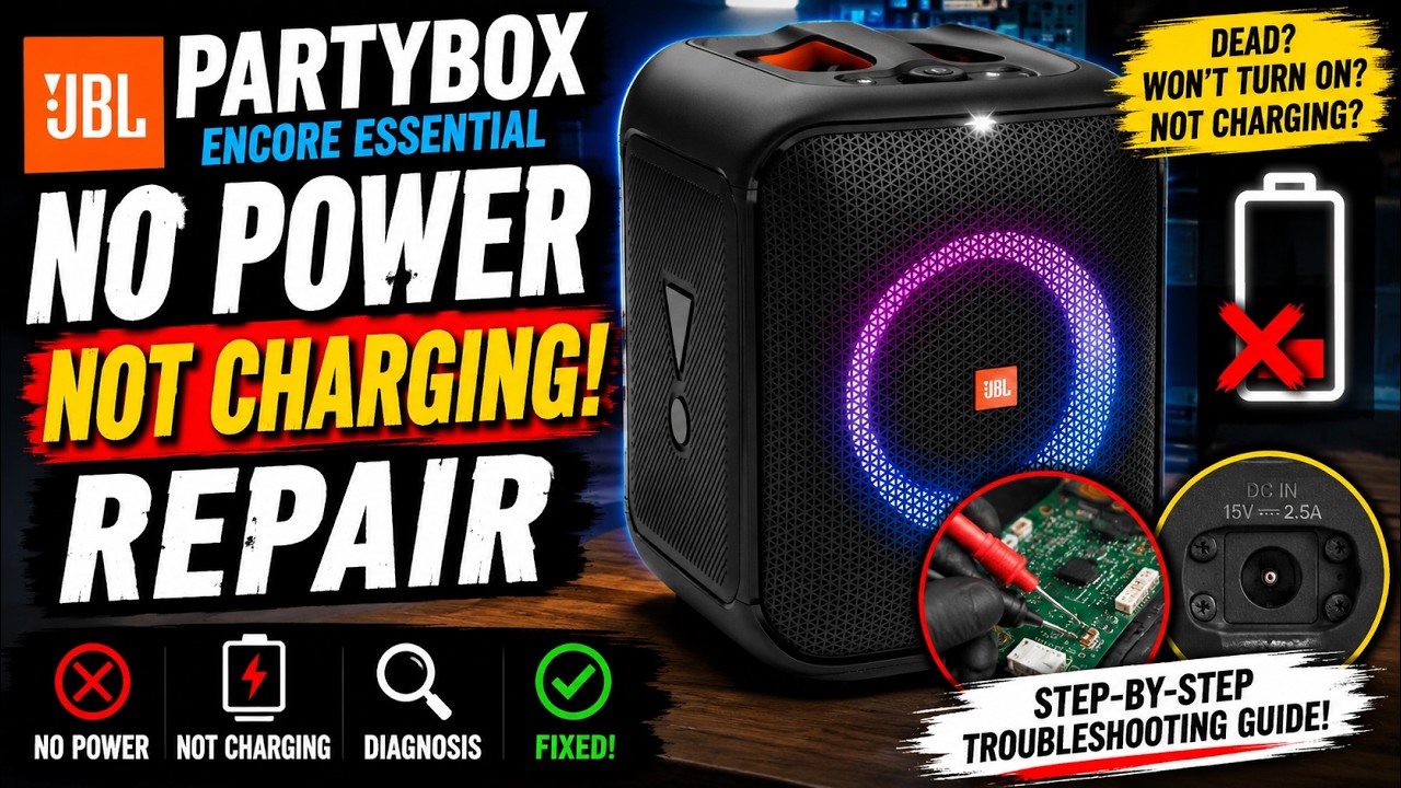 JBL PartyBox Encore Essential Bluetooth speakers No Power Repair