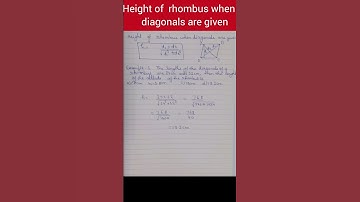 Height of  rhombus when diagonals are known #rhombus  #geometry