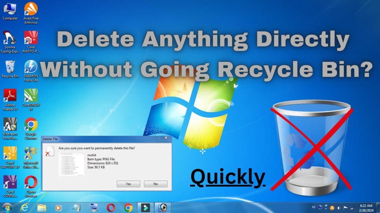 How to Delete Anything Directly Without Going Recycle Bin in Computer ...
