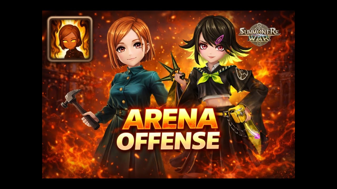 Meine aktuelle Arena Offense 🔥 Wind Nobara (Aja) x2 + Angela & Leo | Summoners War