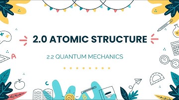 MATRICULATION CHEMISTRY SKO15: 2.2 QUANTUM MECHANICS