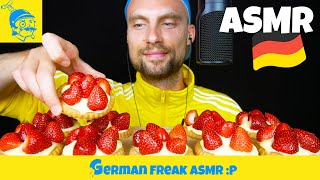 ASMR strawberry cupcakes eating  (German ASMR) - GFASMR