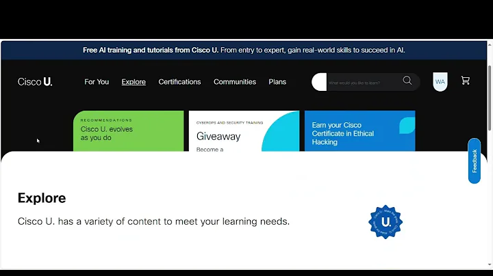 Have a 30 CE Credits 100% Free1 in Cisco U to recertification