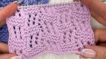 Easy Lace Pattern for Beginners – 12-Row Repeat | Tilted Checkered Openwork | Perfect for Cardigans