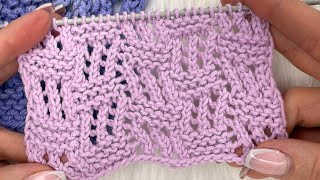 Easy Lace Pattern for Beginners – 12-Row Repeat | Tilted Checkered