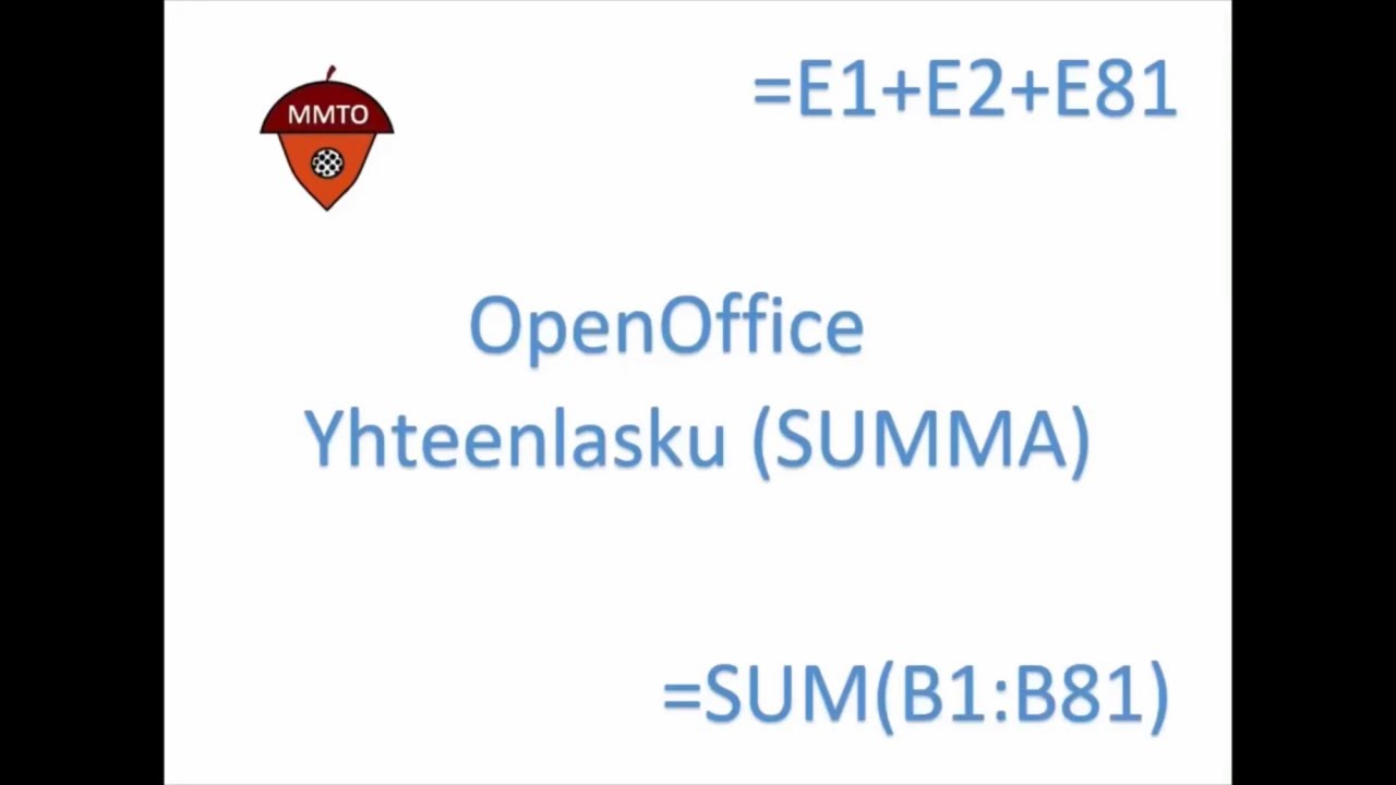 OpenOffice SUM Yhteenlasku Summa SUMMA YouTube Openoffice sum yhteenlasku summa summa youtube