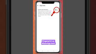 WhatsApp Me Fingerprint Lock Kaise On Kare#youtubeshorts #shorts