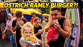 WE TRIED AN OSTRICH RAMLY BURGER?! ??? Kuala Lumpur Night Market Food Tour 