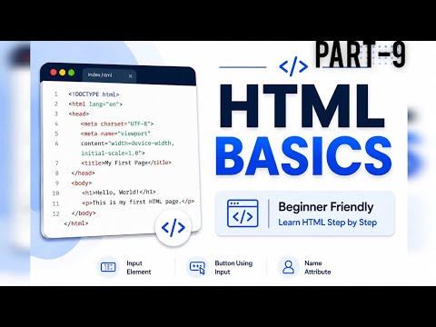 HTML Input Tag🔥| How to Use Name Attribute & Create Button Using Input | web development 