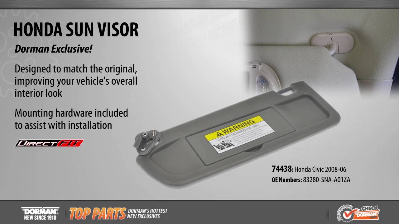 Highlighted Part: Sun Visor for Select Honda Civic Models - YouTube