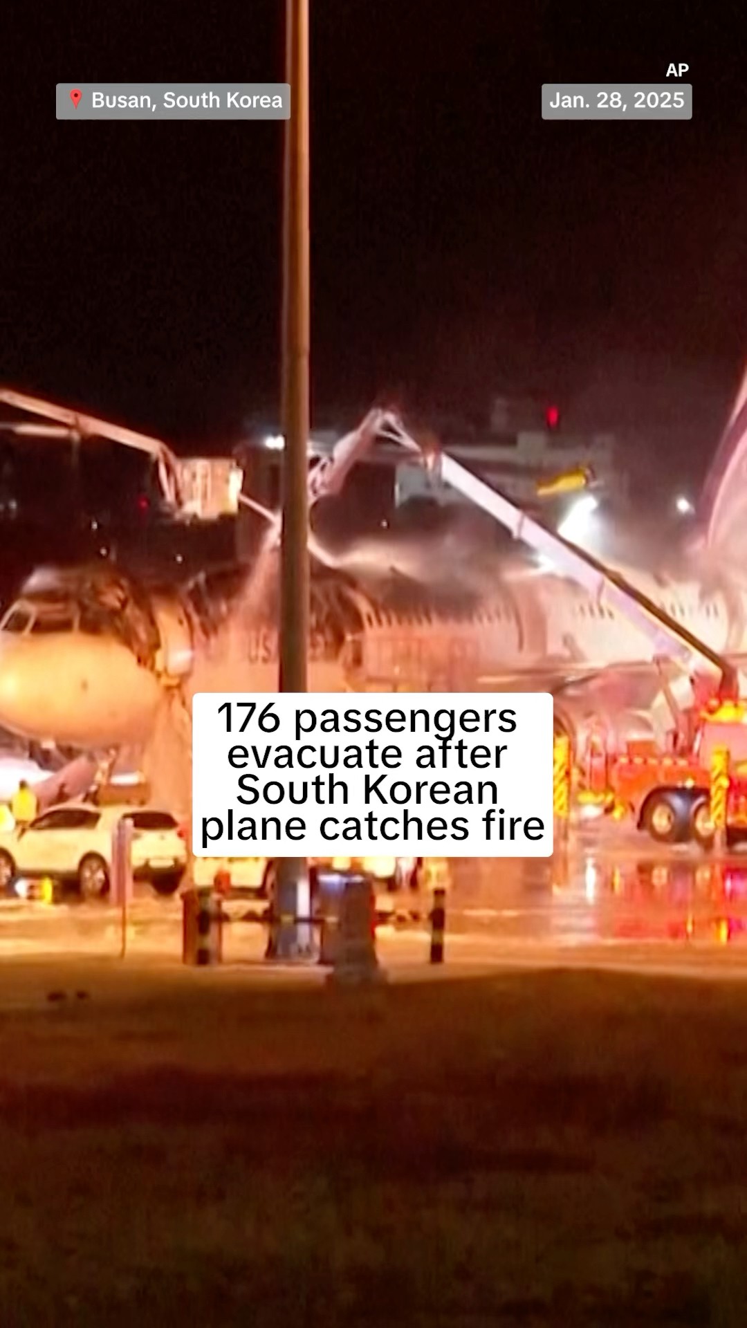 176 passengers evacuate after South Korean plane catches fire