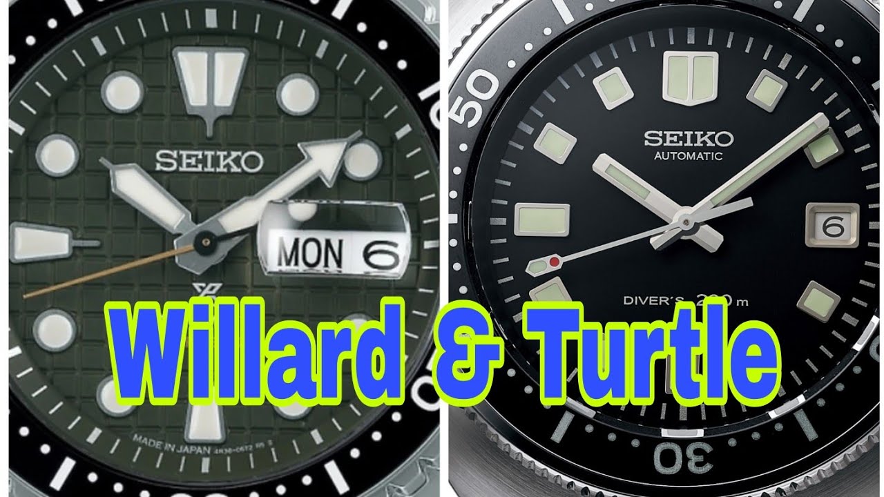 SEIKO Capt. Willard SLA033 & King Turtle Green Compared - YouTube