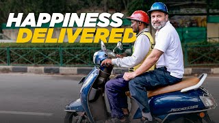 Happiness Delivered  a chat and a ride with the hardworking Gig Workers of Bengaluru | Rahul Gandhi