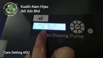 How to Setup Auto Dosing Unit (ADU) Program