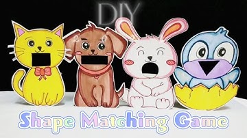 DIY Shape Matching Game| How to make the paper animals| Fun Shapes Game| Motor Skill Activity