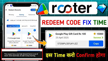 Rooter Google Play Gift Card Redeem Fix Time 2025 | Rooter App Redeem Problem Solve 2025