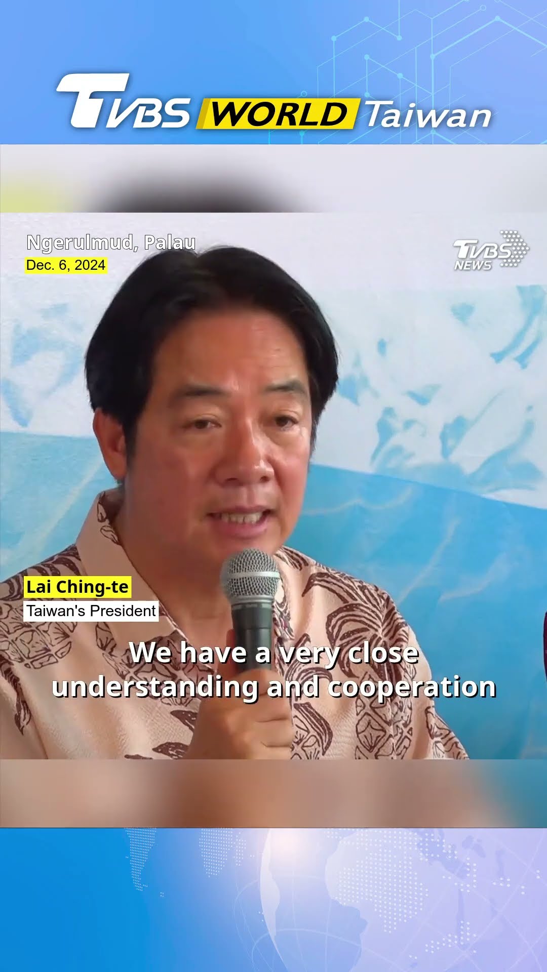 Lai Ching-te oversees joint maritime rescue exercise in Palau