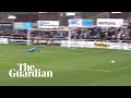 Hemel hempstead goalkeeper sarcastically dives after longrange strike