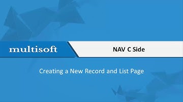 How to create a new record and list page in NAV C Side video | Multisoft Virtual Academy