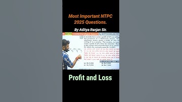 Aditya Ranjan Sir NTPC Questions || Profit And Loss || #shorts #maths #ytshorts