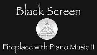 Relaxing Piano Music with Christmas Ambience and Crackling Fireplace Sound, Calm, ASMR, Black Screen