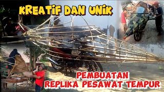 Proses Pembuatan Replika Pesawat Jet Tempur Dari Bambu Yang Unik Dan Keren