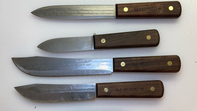 Old Hickory 5 Piece Cutlery Set Carbon Steel Blades and Wood Handles USA  Made