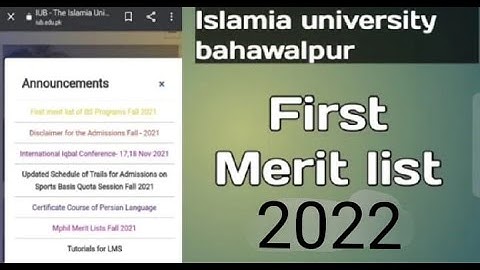 iub first merit list 2022