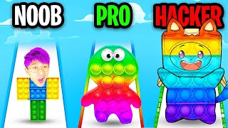 NOOB vs PRO vs HACKER In POP IT RUNNER!? (ALL LEVELS!) screenshot 4