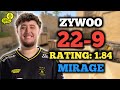 ZYWOO (22-9) RT: 1.84 | EU FACEIT (MIRAGE) +VOICE | CS2 POV