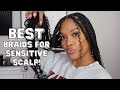 the BEST braids for sensitive scalp + easy goddess braids hairstyles! protective styling