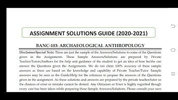 BANC 103 Ignou Solved Assignment 2020-21
