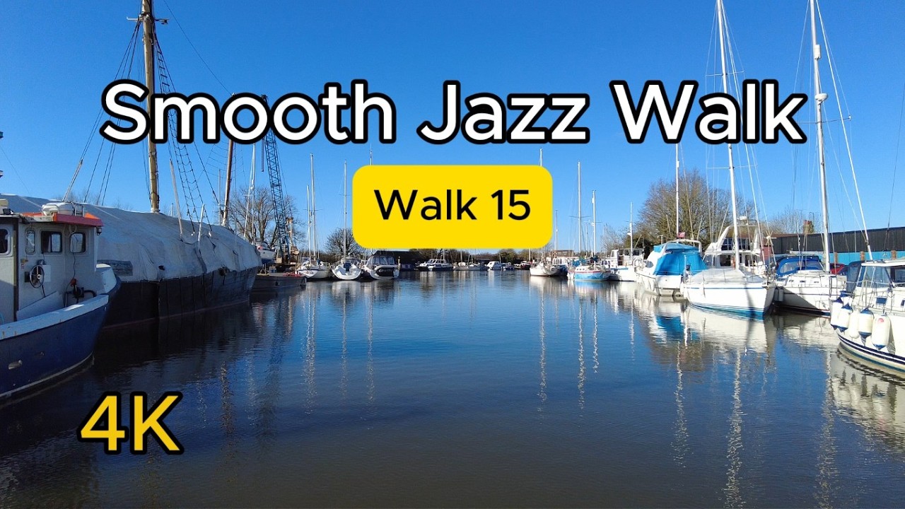 Relaxing Canal Walk with Smooth Jazz 🎺- 4K - Walk 015/100